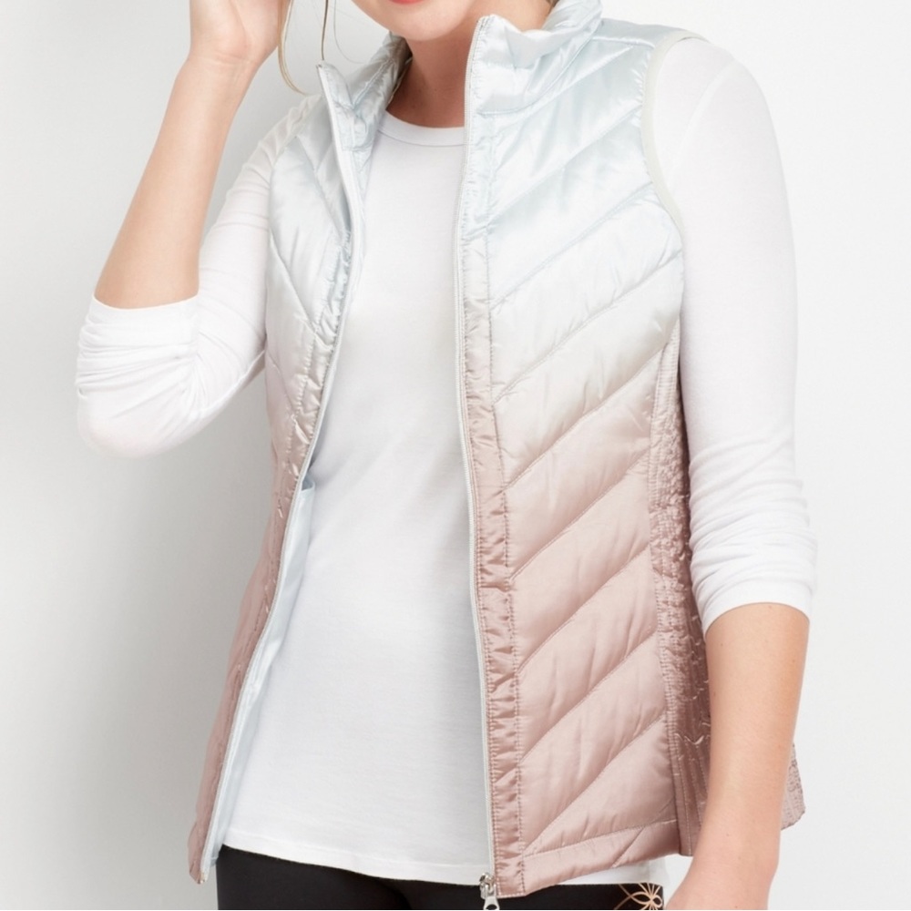 OMBRÉ METALLIC PUFFER VEST